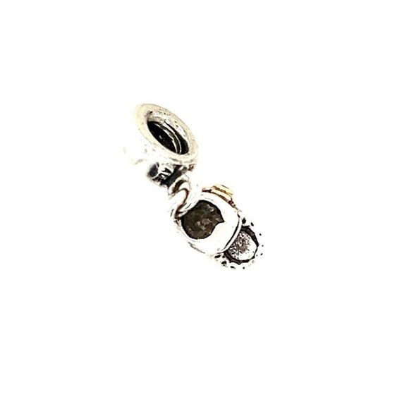 Pandora Two-Tone Blue Cz Baby Shoe Dangle Charm - Picture 4 of 4